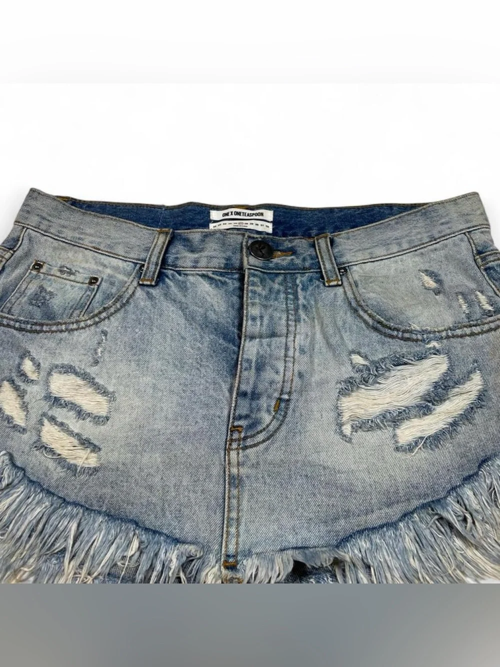 ONExOneTeaspoon Handmade Skirt Distressed Button Fly LowRise Relaxed Women’s 27